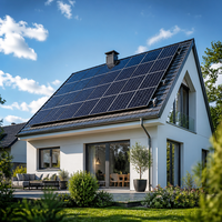 Panneau solaire monocristallin 120 demi-cellules, cadre en aluminium noir, haute efficacité, module photovoltaïque pour toiture commerciale