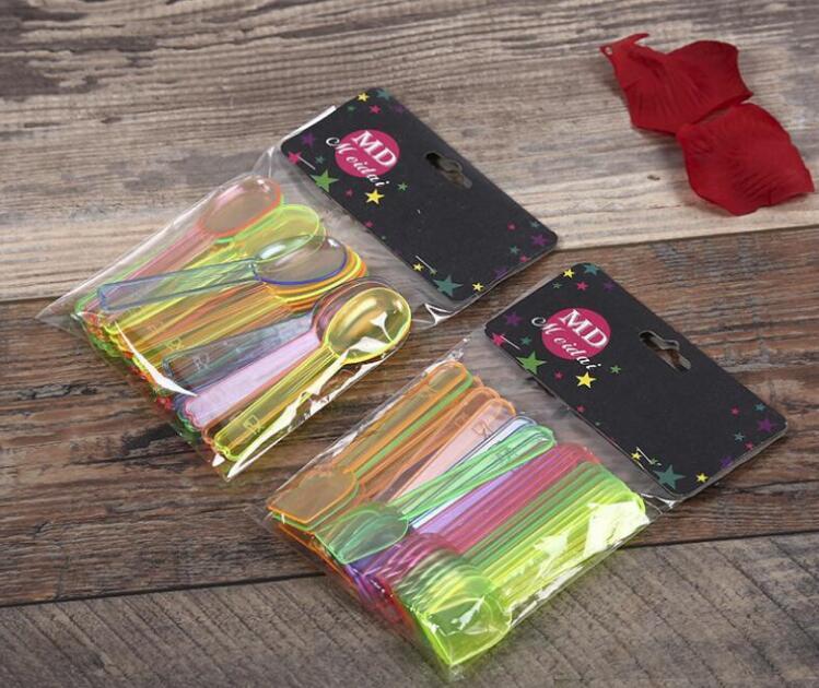 100 Pcs Cuillères En Plastique Jetables Cuillère De Service En Forme De Coeur Mi