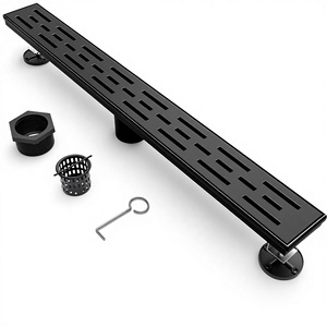 Gurberry.<span class=keywords><strong>com</strong></span> - Desagüe de Ducha Lineal de 32 Pulgadas, Negro Mate, Desmontable, Rectangular, de Acero Inoxidable 304 - Product Image 1