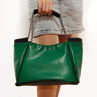Sacs à main pour femmes en cuir PU vert décontracté, personnalisables, sacs de marque, fermeture éclair de luxe, bandoulière chaîne imperméable, OEM/ODM