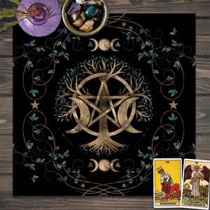 Mantel para Cartas de <span class=keywords><strong>Tarot</strong></span> Árbol de la Vida Paño de Altar Tapete de <span class=keywords><strong>Tarot</strong></span> Astrología Adivinación Mantel para Cartas Tapiz Accesorios de Brujería - Product Image 2