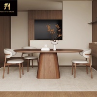 Ensemble de table à manger en bois longue de style nordique, table à manger décorative japonaise Wabi Sabi pour hôtel, villa, maison, 6 personnes