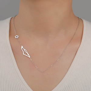 Haute Qualité Mince Chaîne Montagne Pendentif Collier En Acier Inoxydable Plaqué Or <span class=keywords><strong>Carte</strong></span> Charme Collier pour Femmes - Product Image 2