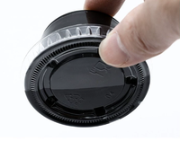Gobelets à sauce jetables populaires de haute qualité de 2 oz en PP transparent à paroi simple, écologiques, avec couvercles à clapet pour gelées, bonbons et snacks