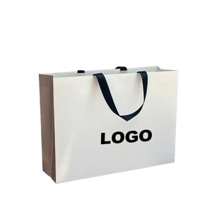 Wholesale Custom Logo Printed Extra <b>Large</b> Grocery <b>Bag</b> Packaging White Clothing <b>Gift</b> Shopping Tote Paper <b>Bag</b> with Handle OEM - Product Image 4