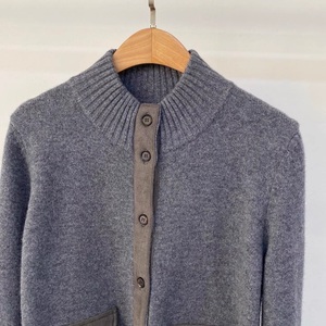 <span class=keywords><strong>Cardigan</strong></span> in maglia di <span class=keywords><strong>lana</strong></span> 100% 2025 <span class=keywords><strong>cardigan</strong></span> Casual a maniche lunghe in pelle scamosciata in maglia di <span class=keywords><strong>lana</strong></span> nera autunno inverno - Product Image 4