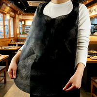 Tablier jetable non tissé avec logo personnalisé, léger, résistant à l'huile, pour restaurant de hot pot