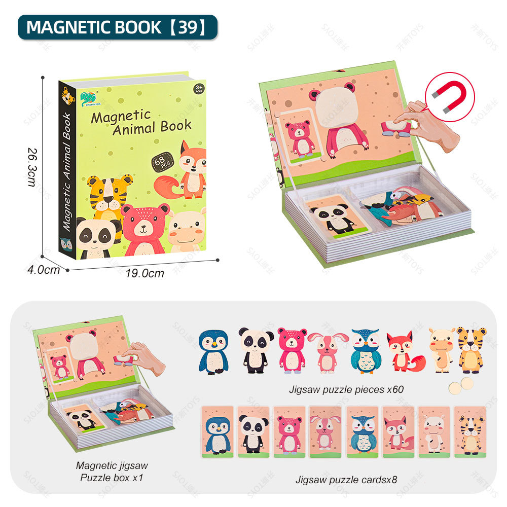 Ensemble de puzzle magnétique - Animal compagnon - Boîte en anglais