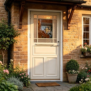 Porte d'entrée de style vintage Green Manor, porte extérieure en verre sur mesure de style vintage pour villa - Product Image 3