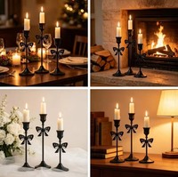 Support de bougie scandinave de luxe en gros, chandelier de mariage, porte-bougie long pour restaurant et décoration intérieure