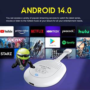 Boîtier TV Android 14 <span class=keywords><strong>WiFi</strong></span> 6 4K, Clé TV <span class=keywords><strong>Chromecast</strong></span> <span class=keywords><strong>WiFi</strong></span> 6 4K, Pack Personnalisé avec Logo et Animation de Démarrage Q2 Ultra OEM Fabricant - Product Image 4