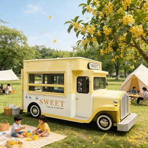 Manufacturer Customized Fiberglass Multifunctional Mobile Food Truck Trailer Cart Rust Resistant for Ice Cream Snack <b>Chips</b> - Product Image 1