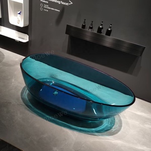 <span class=keywords><strong>Vasca</strong></span> da Bagno in Resina Trasparente per <span class=keywords><strong>Doccia</strong></span>, <span class=keywords><strong>Vasca</strong></span> Freestanding per Adulti, <span class=keywords><strong>Vasca</strong></span> Ovale di Lusso Blu Autoportante con <span class=keywords><strong>Doccia</strong></span> - Product Image 6
