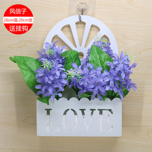 Arrangement de fleurs artificielles en soie à fixer au mur, petite décoration murale pour la maison, chambre à coucher, salon, salle à manger - Product Image 5