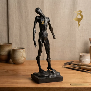 Statua in Bronzo di Coppia che si Bacia Circondata <span class=keywords><strong>da</strong></span> Angioletti, Spessore 5mm, Scultura 3D Ecologica - Product Image 2