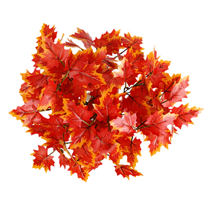 Feuilles d'érable artificielles, lot de feuilles d'automne artificielles, décorations de table pour Halloween, Thanksgiving, jardin, feuilles d'érable d'automne - Product Image 3