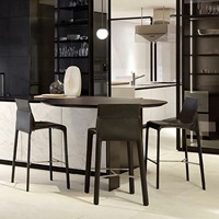 Tabourets de bar modernes en fer forgé pour usage domestique, chaises hautes de luxe italien légères avec dossier pour réception d'hôtel