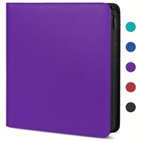 MIO Classeur portable personnalisable à 9 pochettes pour cartes à collectionner, en cuir PU, avec fermeture éclair, pour rangement de cartes de crédit, compatible Top Loader