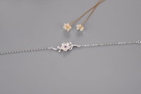 Persönlicher Neuer Kunst 925er Silber Schmuck Damen Kirschblütenbaum-Ast Beliebtes Armband Frauen
