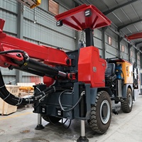 Foreuse rotative géotechnique sur chenilles, hydraulique et diesel, avec moteur, pour le forage de trous d'ancrage dans les tunnels miniers