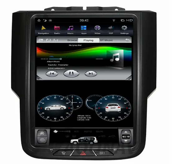 AOONAV Xe DVD Player Với 10.4 Inch Màn Hình Thẳng Đứng Cho Dodge Ram1500 2017 GPS Đài Phát Thanh Xe IPS Chuyển Hướng Đa Phương Tiện