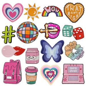 Patchs brodés personnalisés pour vêtements, chapeaux, sacs, robes, DIY, motifs boule disco, œil, lèvre, cœur, fille, à thermocoller - Product Image 1