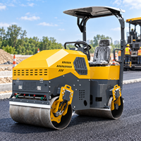 Rouleau compresseur à double tambour de 2,5 tonnes avec transmission hydraulique complète pour la construction de routes en asphalte