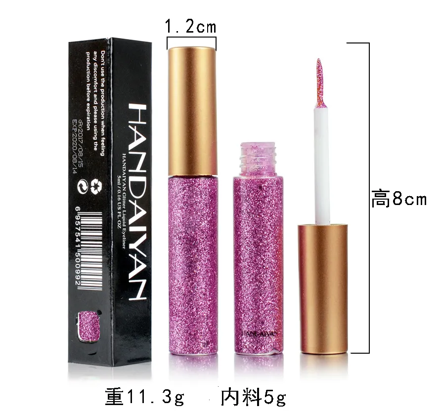 Handa iyan 10 Farben Weißgold Glitter Lidschatten Für leicht zu tragendes wasserdichtes flüssiges Eyeliner Beauty Eye Liner Make-up