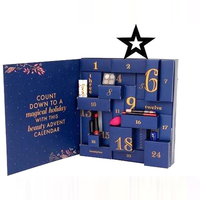 Boîtes de calendrier de l'avent en carton vide pour Noël, cosmétiques, cadeaux, 4 jours, fond beige clair de qualité supérieure