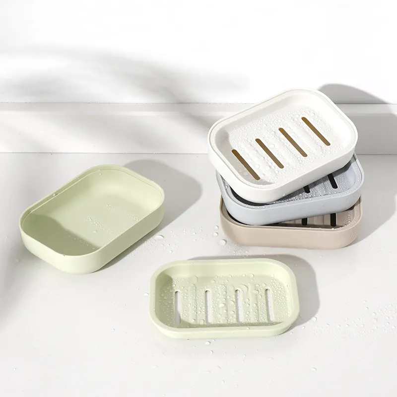 Doppelabfluss-Seifenbox mit Deckel kreatives Toiletten-Kunststoff-Seifenregal wasserdichtes Seifenregal Aufbewahrungsregal