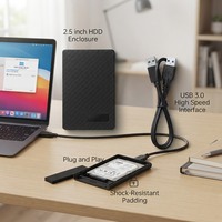 Boîtier externe pour disque dur SSD de 2,5 pouces, support SSD, capacité 4 To, finition mate, 7-9,5 mm, pour fichiers CAD, pour stockage d'entreprise