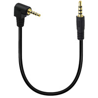 Câble audio stéréo PVC personnalisé de 20 cm en forme de L TRRS 3,5 mm 4 pôles mâle à mâle à angle droit pour haut-parleurs microphones