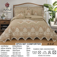 Parure de lit unie 100 % polyester 300 fils/cm² écologique personnalisable – Housse de couette, drap-housse, drap plat et taie d'oreiller brodés