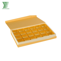 Boîte en papier carton doré à fermeture magnétique de luxe personnalisée emballage cadeau de bonbon sucré alimentaire boîtes de chocolat avec divisé