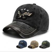 Gorra de Béisbol Vintage Estilo Punk Gótico, Lavada, con Bordado Hip Hop, Visera de Cuero y Mezclilla, Estilo Urbano