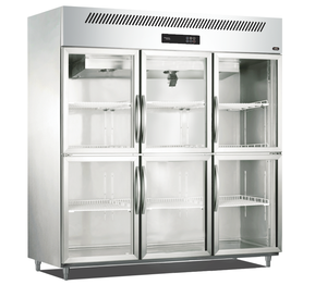 Commercial Kitchen Double Glass Door Upright <b>Freezer</b> Stainless Steel Air Cooling Digital Control Automatic Defrost GA0.5S2R Stai - Product Image 4