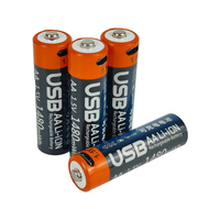 الأكثر مبيعًا بطارية ليثيوم بمنفذ USB قابلة لإعادة الشحن 550h AA AAA بطاريات USB شحن من النوع C