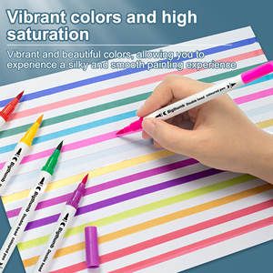 24 màu sắc kép <span class=keywords><strong>tip</strong></span> fineliner Vẽ Tranh Màu Nước nghệ thuật đánh dấu bàn chải bút thiết lập - Product Image 6
