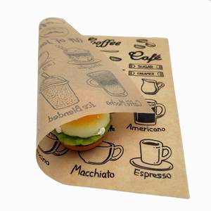 Customized Printed Logo and Size Food Safe Grade Burger <b>Paper</b> Greaseproof Wrapping Wax Coated <b>Paper</b> - Product Image 4