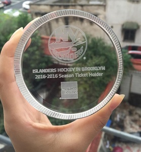 Großhandel Blanko Kristallglas Eishockey-Puck Briefbeschwerer für Heimdekoration - Product Image 3
