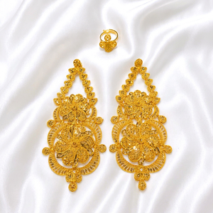 AWAIS HOUSE Women's Engagement Party Wedding Jewellery anniversary jewellery partywear jewellery <b>earring</b> 6gram gold plated - Product Image 1