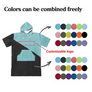 Custom Stitching Colored Microfiber Beach Surf Poncho Hooded Towel Highly Absorbent <b>Adult</b> Sport <b>Changing</b> Towels <b>Robe</b> - Product Image 3
