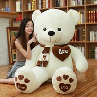 EZBABY Je t'aime Ours en peluche géant doux et moelleux, jouet anti-stress, décoration d'intérieur, Saint-Valentin, rembourrage en coton PP, finition brillante