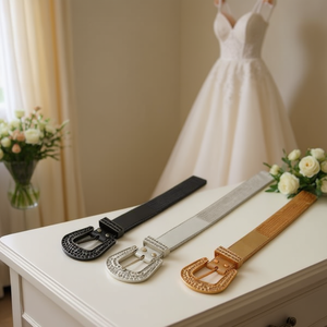 Ceinture demi-boucle Z Brand en cuir PU 3,8x105cm pour mariage et mode - Product Image 4