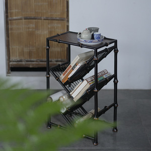 Chinese Style Bamboo Bookshelf <b>Small</b> Floor Standing Storage Shelf Antique Design For Study Room - Product Image 1