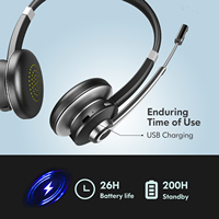 Casque léger avec microphone à réduction de bruit, option de support de charge, connexion simultanée de deux appareils