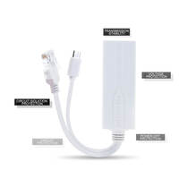 Divisor de alimentación a través de Ethernet (PoE) blanco de 48V a Micro USB 5V 2.4A 10/100Mbps para sistema de monitor de cámara de seguridad