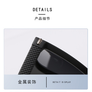 Nouvelles lunettes de soleil polarisées pour hommes, monture carrée, protection UV400, monture PC, verres TAC, couleur noire, pour la conduite et les activités de plein air - Product Image 6