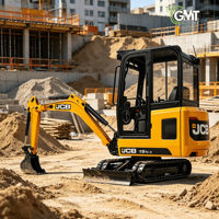 Mini-excavatrice JC-B 19C-1 haute performance, compacte, sur chenilles, moteur Perkins, 1,9 tonne, 11700W, pour travaux de construction, aménagement paysager et agriculture.