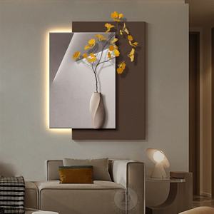 Decoración Minimalista para Sala de Estar, Decoración de Alta Gama para Entrada, Pasillo, Pintura Decorativa de Pared, Pintura LED 3D de Arenisca - Product Image 6